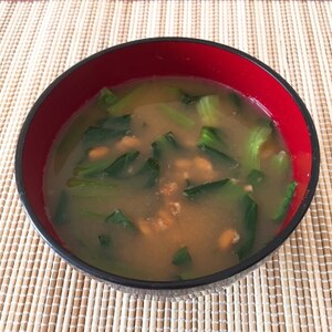 小松菜と納豆の味噌汁